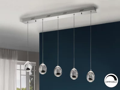 Подвесной светодиодный светильник Rocio LED 5L хром 96X9X95 CM 4