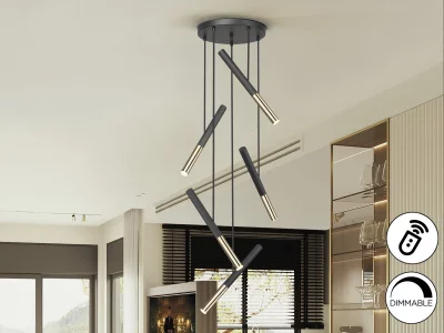 Люстра Edna 5L черный / золотой DIM 43X43X200 CM 3