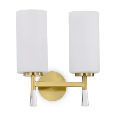 Настенный светильник Chic Латунь, матовый белый, 2 плафона 12
