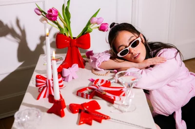 Подсвечник bow, 11х12х5 см, красно-белый 11