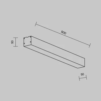 Линейный светильник накладной черный 500x50 8