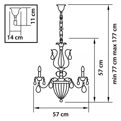 Подвесная люстра Schon 55X55X100 CM 3