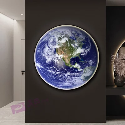 Настенный декоративный светодиодный светильник Cosmos Earth 30X4X30 CM 9