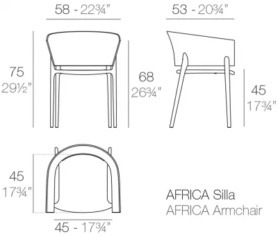 Дизайнерский стул Africa 58X53X75 CM белого цвета 4