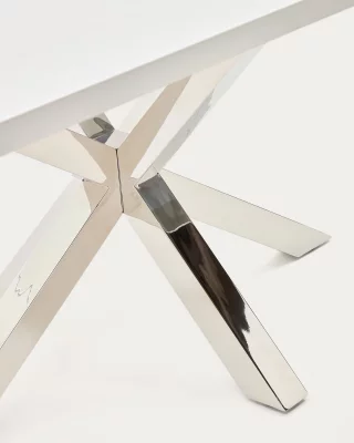 Стол Argo из меламина с белой отделкой и ножками из нержавеющей стали 200X100 CM 4