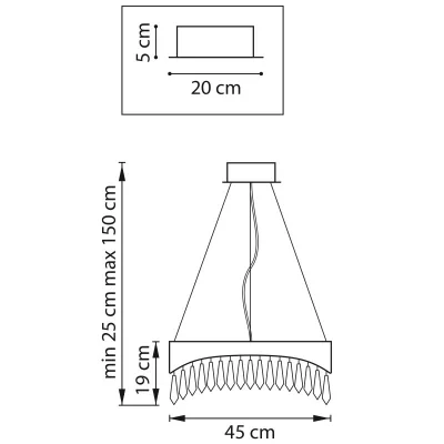 Подвесная люстра Helio 45X45X75 CM 7