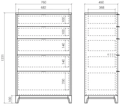 Высокий комод Case 76X45X122 CM 7