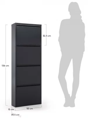 Шкаф для хранения обуви Ode 50X15X136 CM тёмно серый 4