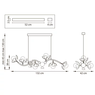 Подвесная люстра Ceramo 132X42X45 CM 13