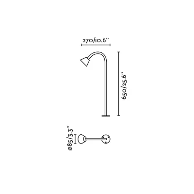 Уличный столбиковый светильник LILY 650 черный LED 3W 2700K 24V 65X27X8.5 CM 4