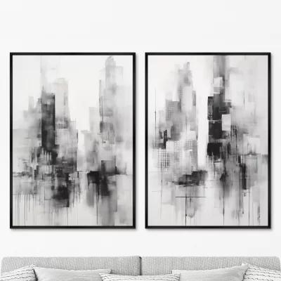 Набор из двух постеров на холсте Evening in the city 75X105 / 75X105 CM 8