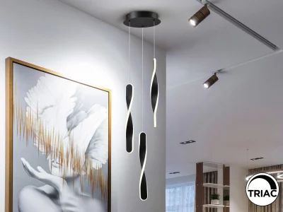Черная люстра Twist 3L 23X200 CM 5