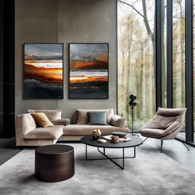 Набор из двух постеров на холсте A storm of Mist 75X105 / 75X105 CM 4