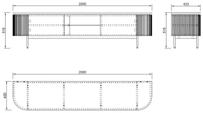 Тумба под телевизор Scala 200X42X52 CM 7