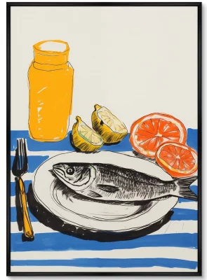 Набор из двух постеров на холсте Fish Day 75X105 / 75X105 CM 3
