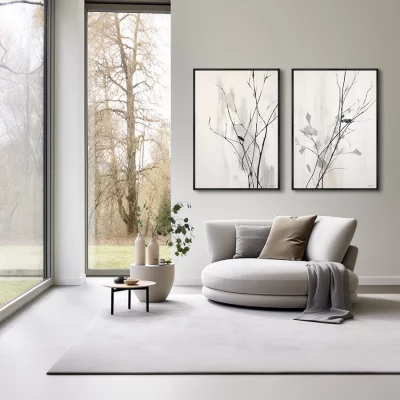 Набор из двух репродукций на холсте Branches in the autumn 75X105 / 75X105 CM 4