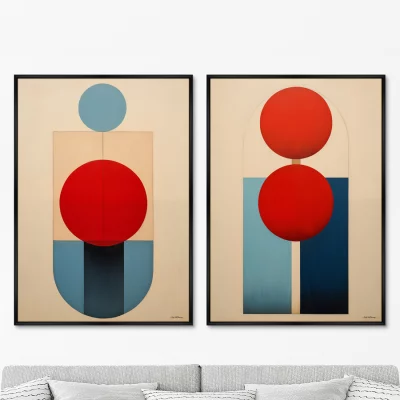 Набор из двух постеров на холсте Vibrant colors and shapes 75X105 CM 8