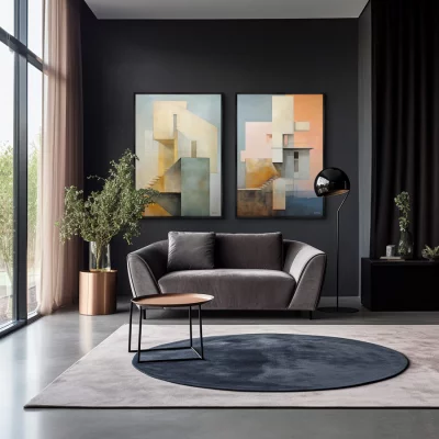Набор из двух постеров на холсте Buildings after sunset 75X105 / 75X105 CM 4