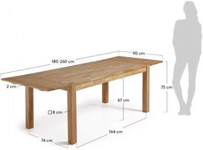 Стол раскладной Indra 180-260X90X75 CM 10