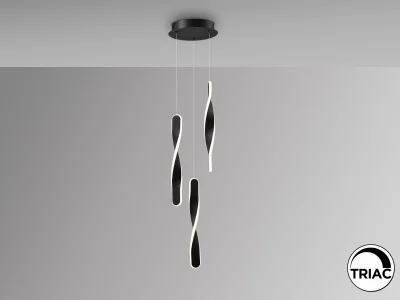 Черная люстра Twist 3L 23X200 CM 8