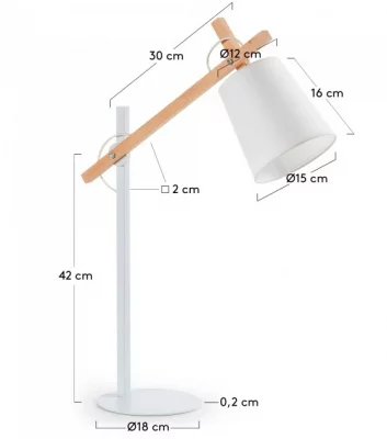Настольная лампа Kosta 50X18X65 CM белый 4