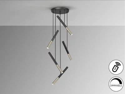 Люстра Edna 5L черный / золотой DIM 43X43X200 CM 4