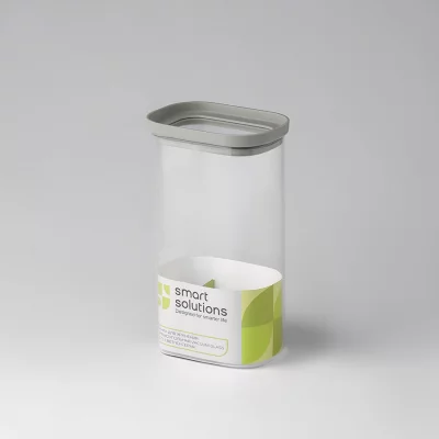 Банка для хранения прямоугольная vacuum glass, 1,5 л, светло-серая 3
