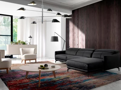 Угловой кожаный диван Chaiselongue 283X194X75/94 6