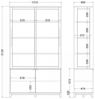 Витрина Case 121X45X212 CM 7