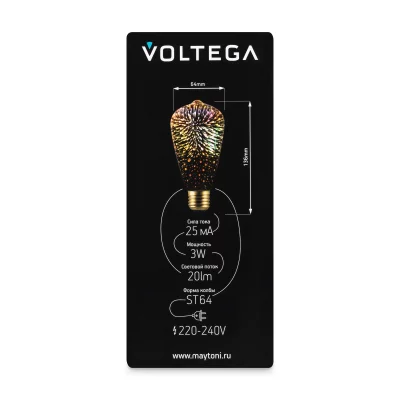 Лампочка светодиодная Voltega 8526 E27 3Вт 2700K 6