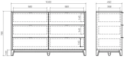Комод Case 130X45X78 CM 7