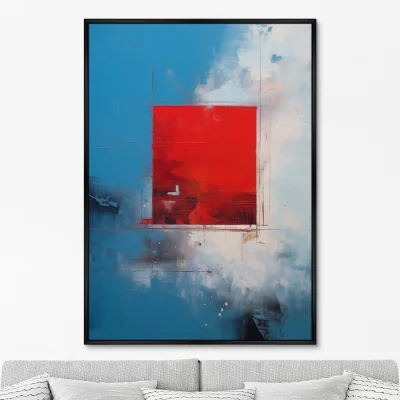Постер на холсте Rosso quadrato 75X105 CM 6