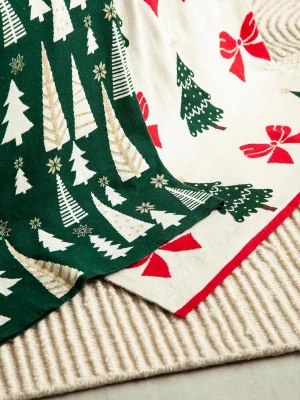 Плед из хлопка с новогодним рисунком Christmas Bows 130X180 CM 3