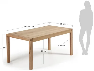 Дубовый раскладной стол Briva 180-230X90X77 CM 7