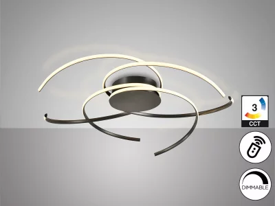 Большой потолочный светильник Cadence черный 100X25X100 CM 4