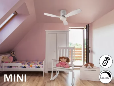 Потолочный вентилятор с освещением Siroco MINI белый 107X107X30 CM 5