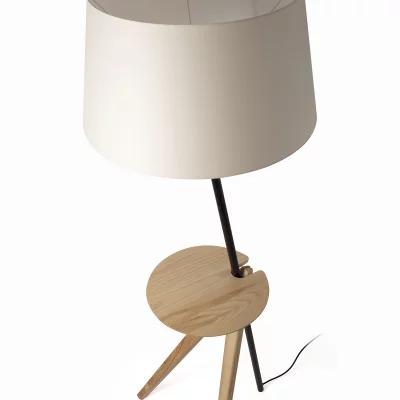 Торшер TREEWOOD с поддоном из ясеня и бежевым абажуром 51X47.6X175 CM 4