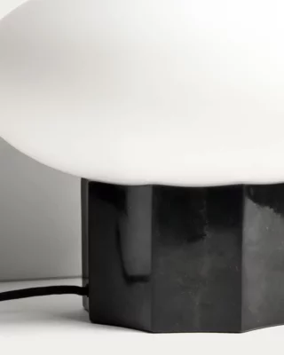 Настольная лампа Idela из дымчатого стекла и черного мрамора 26 CM 5
