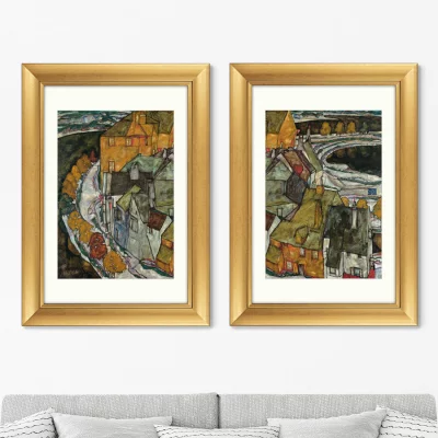 Диптих Crescent of Houses II 51X71 / 51X71 CM 4
