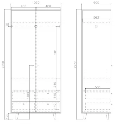 Шкаф Twin 103X60X225 CM 7