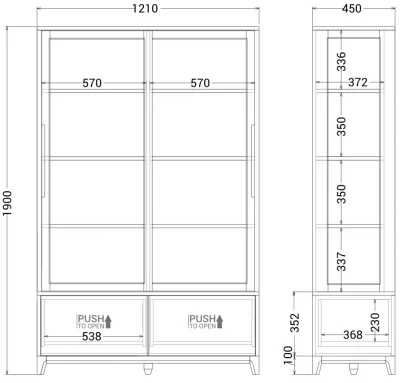 Витрина Case 121X45X190 CM 10