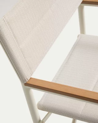 Складной садовый стул Tisno из экрю алюминия и экрю текстилена 56.5X56X86.5 CM 5