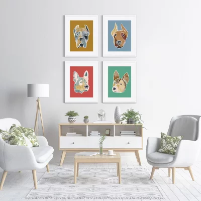 Набор постеров Happy dogs No4 42X52 / 42X52 / 42X52 / 42X52 CM 6