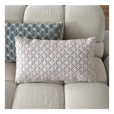 Декоративная подушка Silai Cushion 60X35 CM желто-белая 5