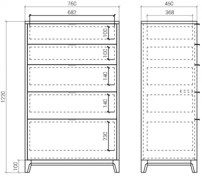 Высокий комод Case 76X45X122 CM 8