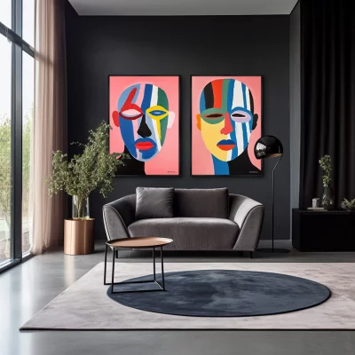 Набор из двух постеров на холсте The Fans 75X105 / 75X105 CM 4