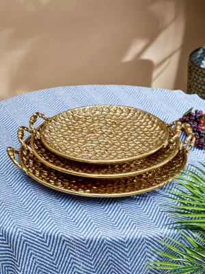 Комплект из трёх декоративных подносов Heleina 44X39X7 / 40X34X7 / 35X30X7 CM 4