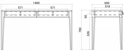 Рабочий стол Case 140X60X78 CM 7