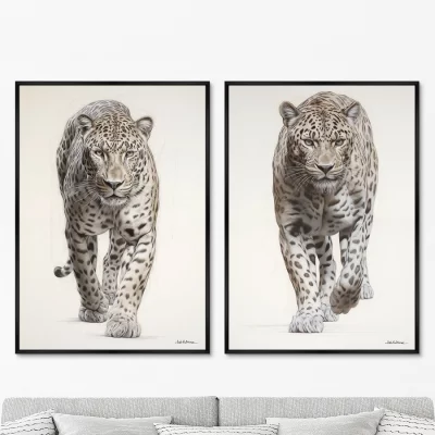 Набор из двух постеров на холсте Leopards 75X105 / 75X105 CM 8