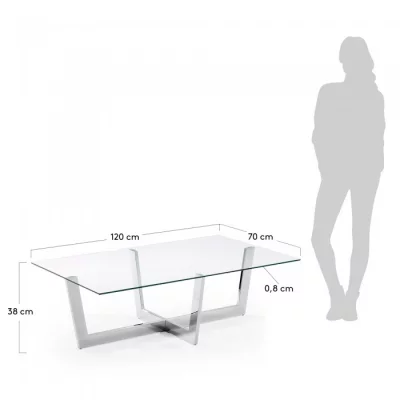 Журнальный столик Plam 120X70X38 CM хром 4
